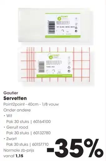 Hanos Gautier Servetten aanbieding