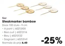 Hanos Sier Steakmarker Bamboe aanbieding