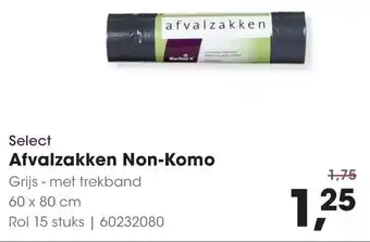 Hanos Select Afvalzakken Non-Komo aanbieding