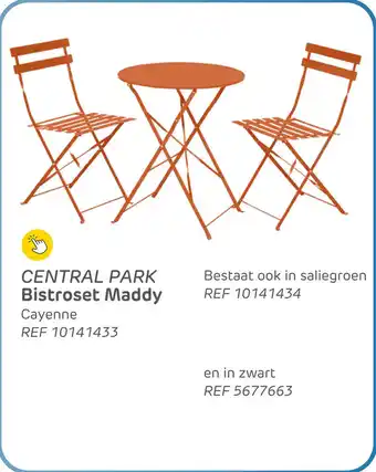 Brico Central park bistroset maddy cayenne aanbieding