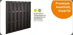 Brico Elephant tuinscherm in composiet en aluminium aanbieding