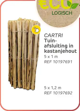 Brico Cartri tuin afsluiting in kastanjehout aanbieding