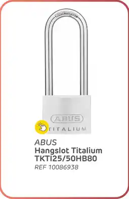 Brico ABUS Hangslot Titalium TKTI25/50HB80 aanbieding