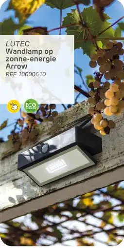 Brico Lutec wandlamp op zonne energie arrow aanbieding