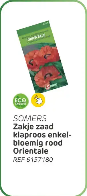 Brico Somers zakje zaad klaproos enkel bloemig rood orientale aanbieding