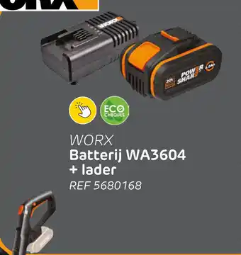 Brico Worx batterij WA3604 + lader aanbieding