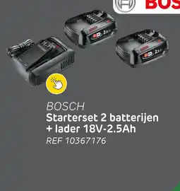 Brico Bosch starterset 2 batterijen + lader 18V-2.5AH aanbieding