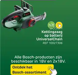 Brico Bosch kettingzaag op batterij universalchain aanbieding