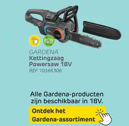 Brico Gardena kettingzaag powersaw 18V aanbieding