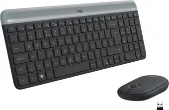 Coolblue Logitech MK470 Slim Draadloos Toetsenbord en Muis Grijs AZERTY aanbieding