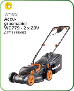 Brico Worx accu grasmaaier WG779 2X20V aanbieding