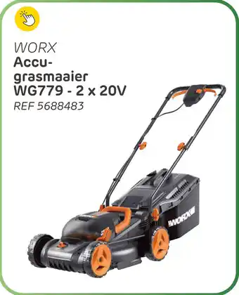 Brico Worx accu grasmaaier WG779 2X20V aanbieding