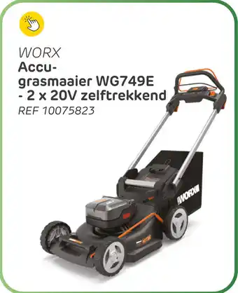 Brico Worx accu grasmaaier WG749E - 2 x 20V zelftrekkend aanbieding