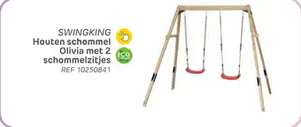 Brico Swingking houten schommel olivia met 2 schommelzitjes aanbieding