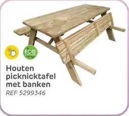 Brico Houten picknicktafel met banken aanbieding