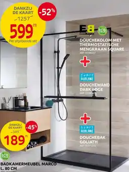 Brico Douchekolom met thermostatische mengkraan square aanbieding