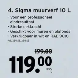 GAMMA Sigma muurverf 10 L aanbieding