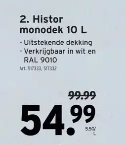 GAMMA Histor monodek 10 L aanbieding