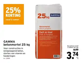 GAMMA GAMMA betonmortel 25 kg aanbieding