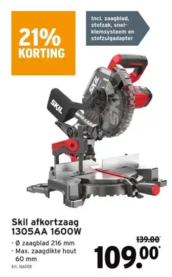 GAMMA Skil afkortzaag 1305AA 1600W aanbieding