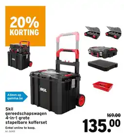 GAMMA Skil gereedschapswagen 4-in-1 grote stapelbare kofferset aanbieding