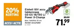 GAMMA Einhell 18V accu takkenzaag GE-GS 18/150 Li Power X-Change aanbieding