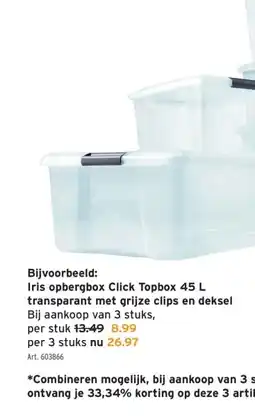 GAMMA Iris opbergbox Click Topbox 45 L aanbieding