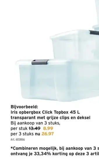 GAMMA Iris opbergbox Click Topbox 45 L aanbieding