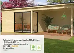 GAMMA Tuinhuis Olivia met overkapping 735x295 cm aanbieding