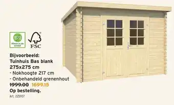 GAMMA Tuinhuis Bas blank 275x275 cm aanbieding