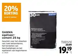 GAMMA GAMMA egaliseer- cement 25 kg aanbieding