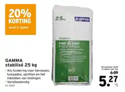 GAMMA GAMMA stabilisé 25 kg aanbieding