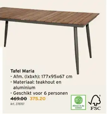 GAMMA Tafel Maria aanbieding