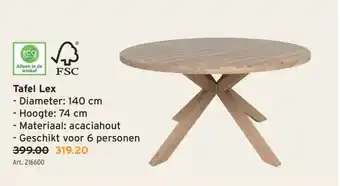 GAMMA Tafel Lex aanbieding