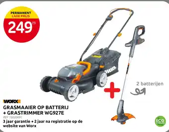 Brico GRASMAAIER OP BATTERIJ + GRASTRIMMER WG927E aanbieding