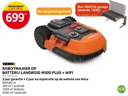 Brico ROBOTMAAIER OP BATTERIJ LANDROID M500 PLUS + WIFI aanbieding