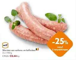 OKay Worsten van varkens- en kalfsvlees 3 x ± 140 g aanbieding