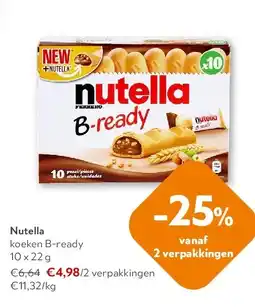 OKay Nutella koeken B-ready 10 x 22 g aanbieding