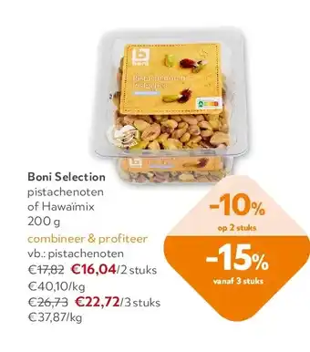 OKay Boni Selection pistachenoten of Hawaïmix 200 g aanbieding