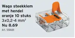 GAMMA Wago steekklem met hendel oranje 10 stuks aanbieding