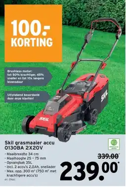 GAMMA Skil grasmaaier accu 0130BA 2X20V aanbieding