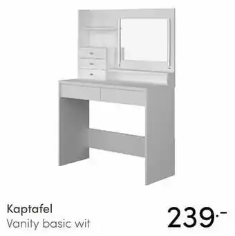 Baby & Tiener Kaptafel vanity basic wit aanbieding
