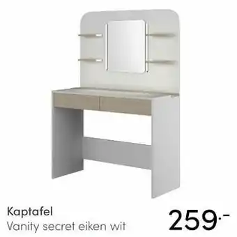 Baby & Tiener Kaptafel vanity secret eiken wit aanbieding