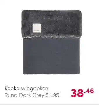 Baby & Tiener Koeka wiegdeken Runa Dark Grey aanbieding