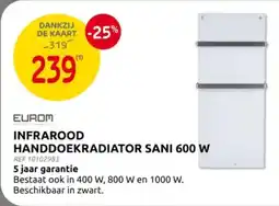 Brico Eurom Infrarood Handdoekradiator Sani aanbieding