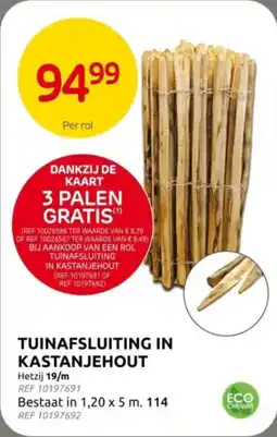 Brico Tuinafsluiting in Kastanjehout aanbieding