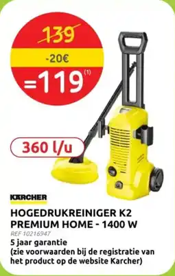 Brico Karcher Hogedrukreiniger K2 Premium Home aanbieding