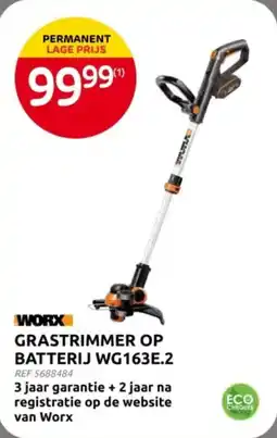 Brico Worx Grastrimmer Op Batterij WG163E.2 aanbieding