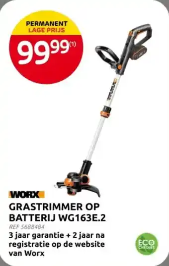 Brico Worx Grastrimmer Op Batterij WG163E.2 aanbieding