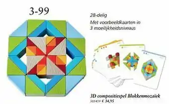 3d compositiespel blokkenmozaïek